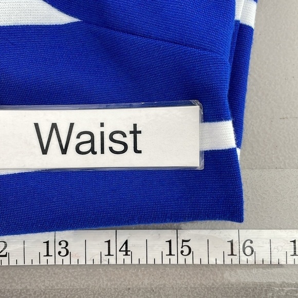 Vince Camuto Dress Women's 6 Blue White Striped Cold Shoulder Midi NWT - Picture 14 of 16